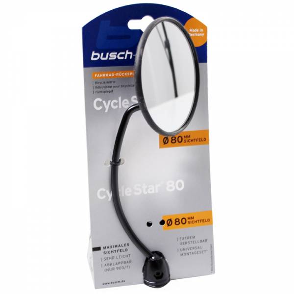 Busch Muller Fietsspiegel BUSCH MÜLLER 901 ø80 mm met 13 cm lange staaf