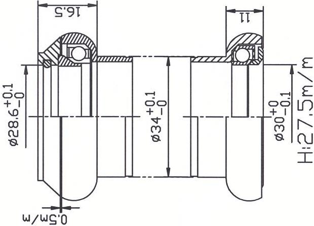 Tecora e balhoofdstel1 1 8 inch ahead cartr alu 30.0 conus zwart