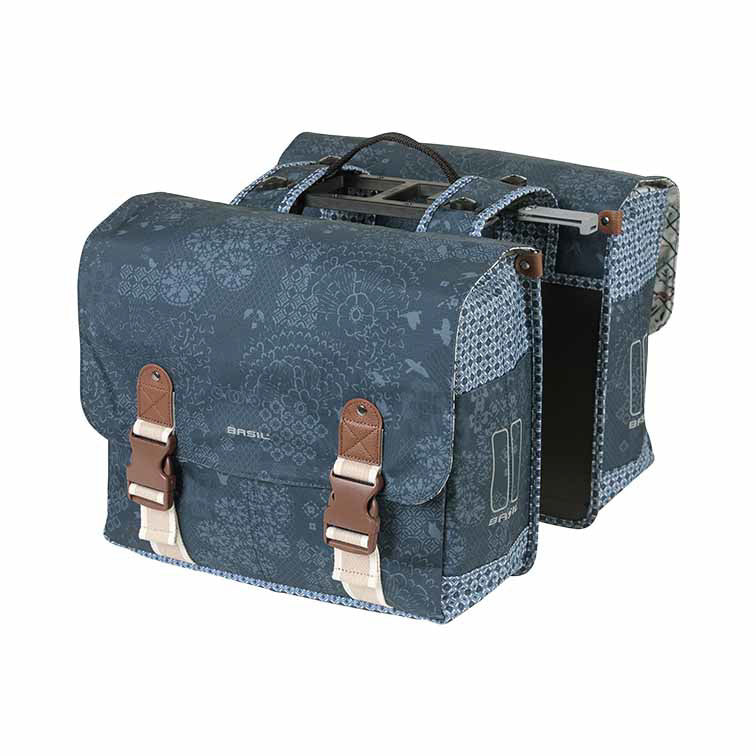 Basil Bohème double pannier - green, water-repellent, 35L, MIK system