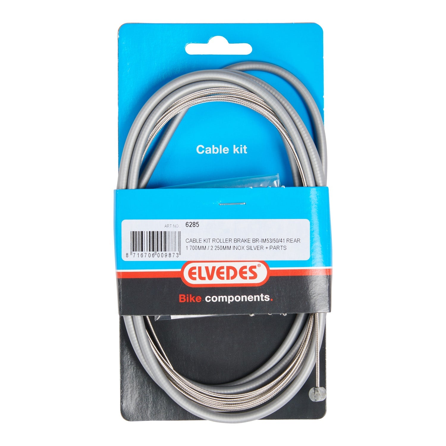 Rollerbrake Cable Set Elvedes BR-IM85 81 55 45 1700mm 2250mm Stainless Steel - Silver (on card)
