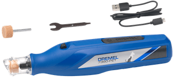 Dremel multigereedschap-systeem 7350ja (model 7350 pet nagelverzorgingskit, hulpstuk incl. beschermkap, 2 x slijpsteen, usb kabel, sleutel, handleiding handige quick start gids) - f0137350pa
