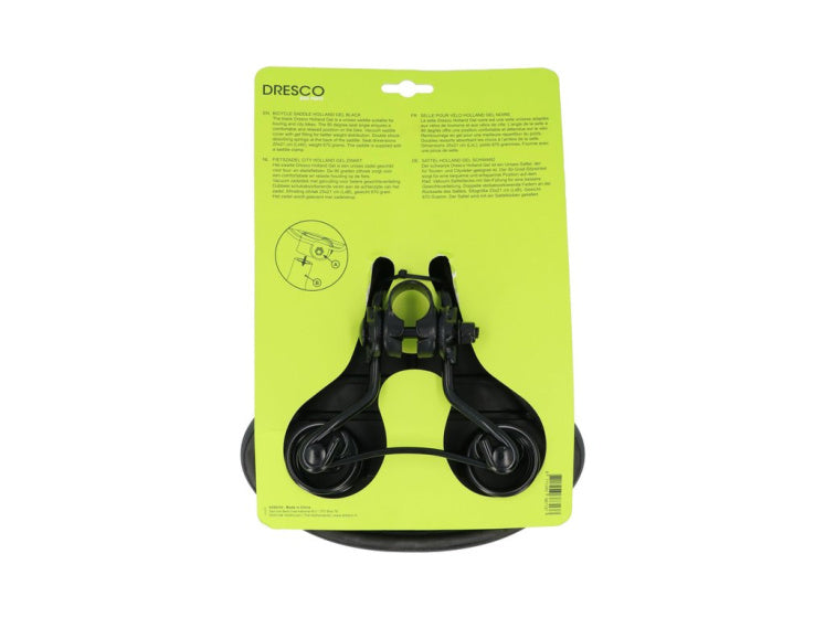Dresco city holland fietszadel gel zwart