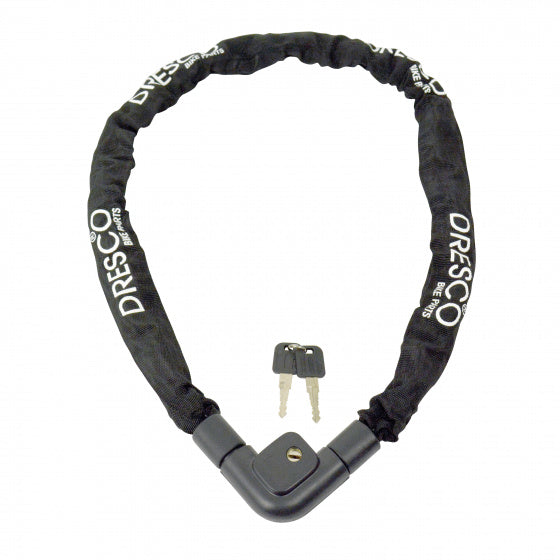 Dresco kettingslot 120 cm x 7 mm met 2 sleutels zwart