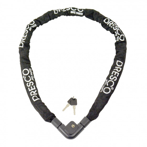 Dresco kettingslot 150 cm x 10 mm staal polyester zwart