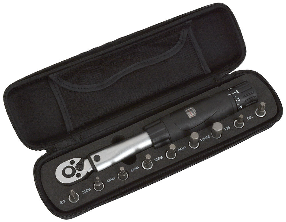 Radon torque wrench 1 4 2-24 nm + 9-piece bit-selection