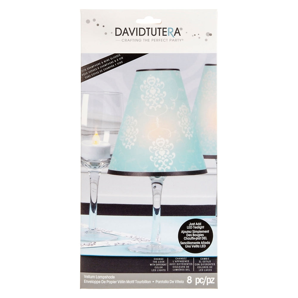 Darice • vellum shade x8 damask blue black