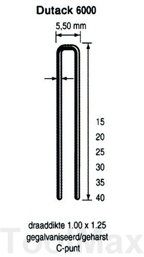Dutack 5.5mm nieten | 15mm | 5000 stuks - 5028028