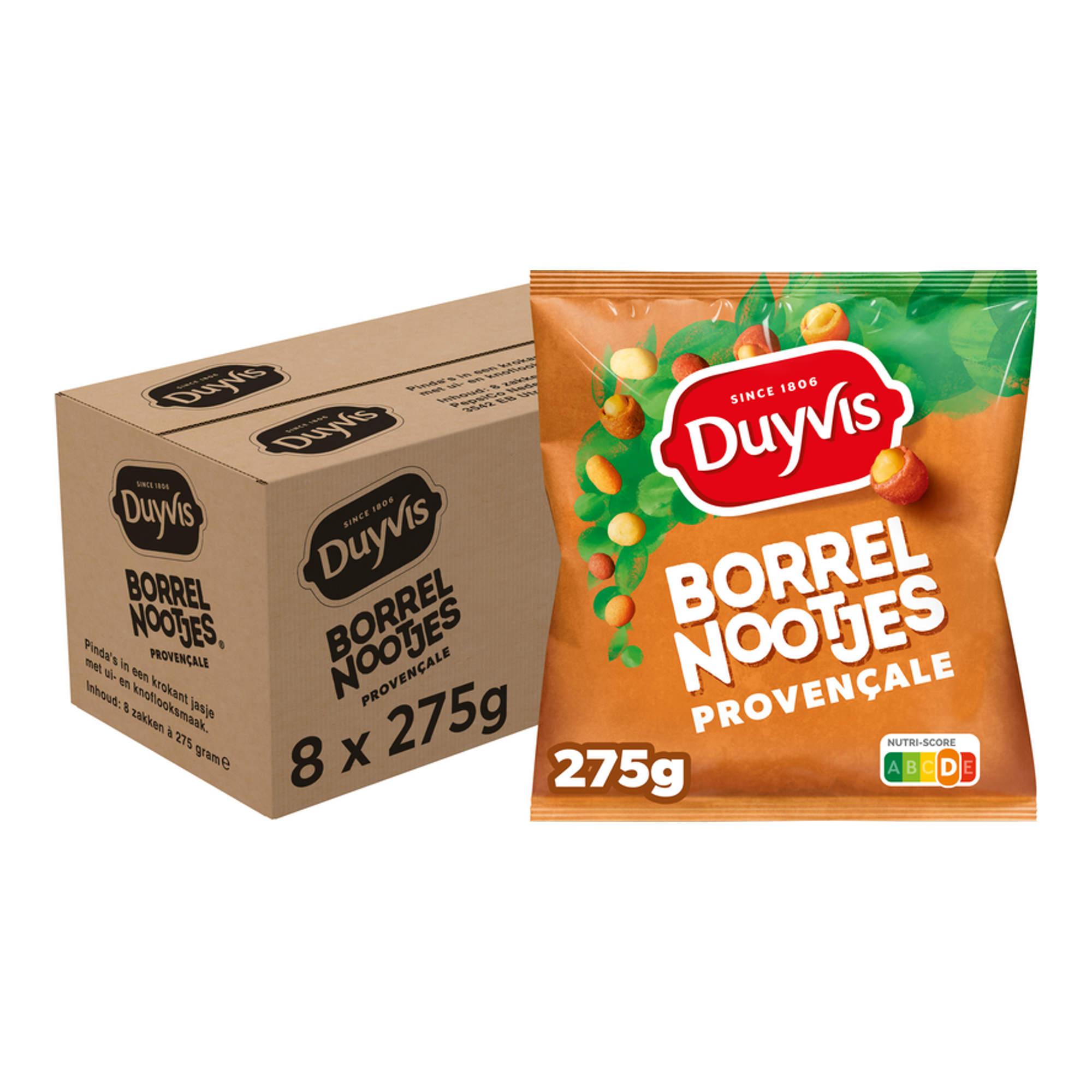 Duyvis borrelnootjes provencale - pinda noten - 8 x 275 gram