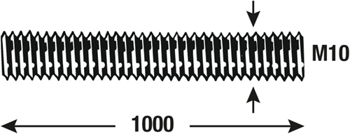 Connex draadstang m10 1m vz - dy250704