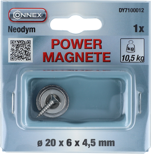 Connex magneet neodym rond 20x6x4 10kg - dy7100012