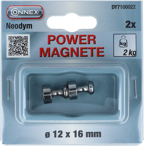 Connex magneet neodym greep d12mm 2st 2kg - dy7100022