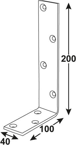 Connex gebogen winkelhaak 200x100x40 bvz - dyb2004011