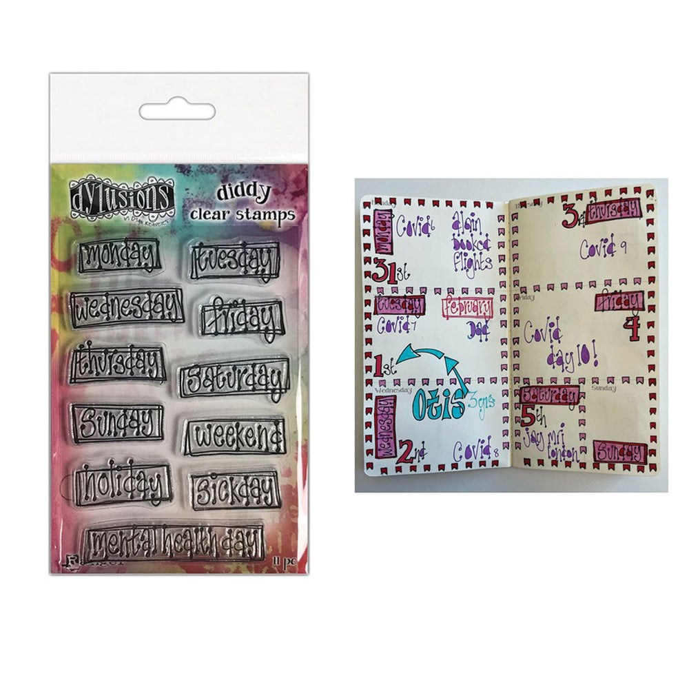 Ranger ink ranger • dylusions diddy clear stamps ooh, what a day!