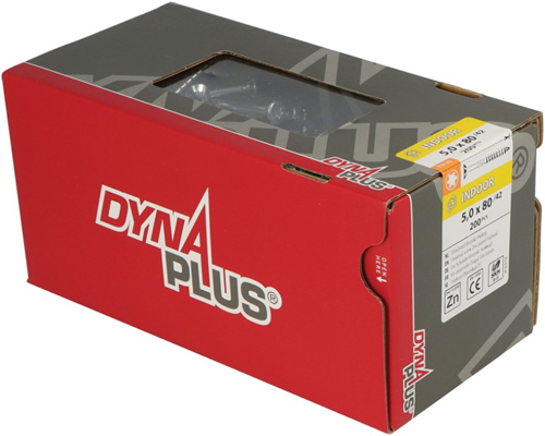 Dynaplus unischroef spaanplaatschroef verzinkt platkop deeldraad torx tx25 5.0x70 42 | 200 stuks - 0281.01.42201