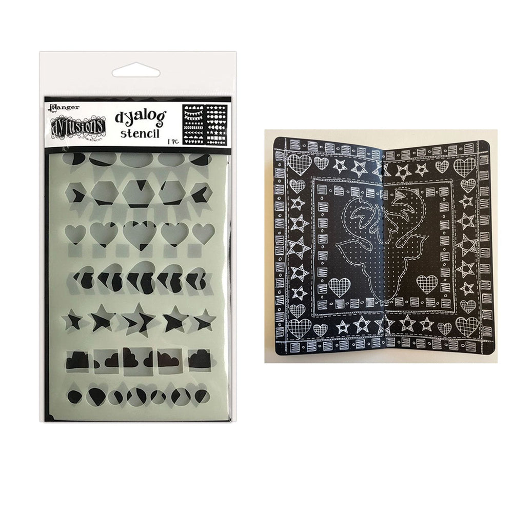 Ranger ink ranger • dylusions dyalog stencil border it again