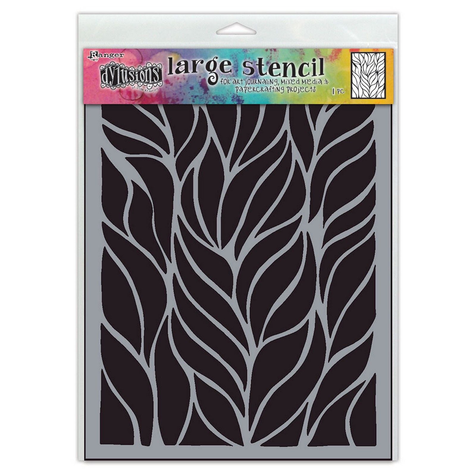 Ranger ink ranger • dylusions dyamond stencil large fronds of fun