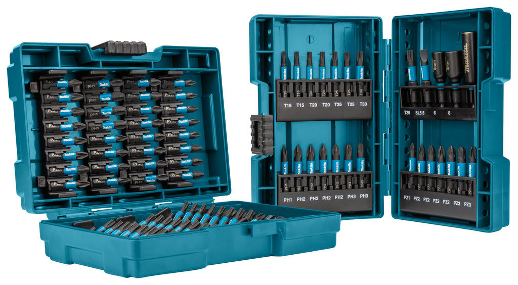 Makita accessoires 90-delige schroefbitset makita impact black in twee handige meeneemdoosjes - e-03109