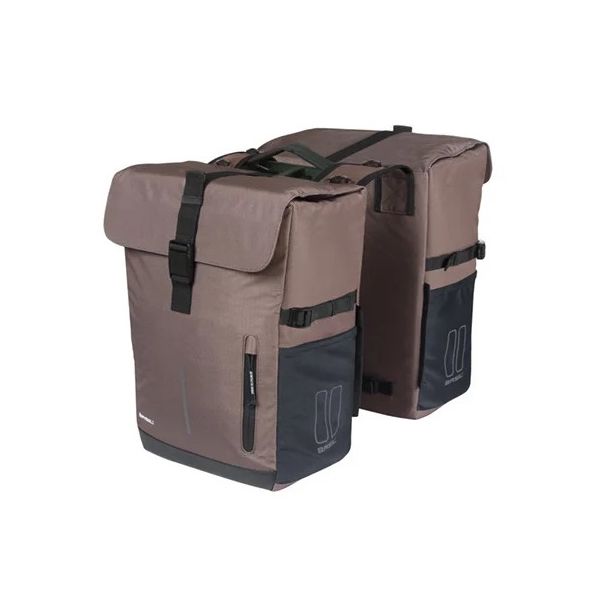 Basil dubbele fietsas move 30 liter 16 x 27 x 38 cm - bruin