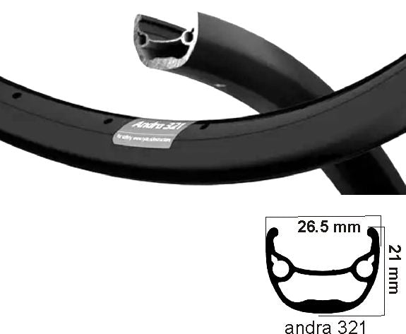 Ryde velg andra 321 27,5 inch (584) schijf 32g 6,5 mat zwart