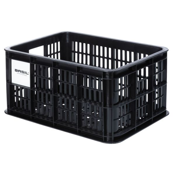 Caisse de vélo recyclée Basil Crate S 17,5 litres 29 x 39 x 20 cm - noir