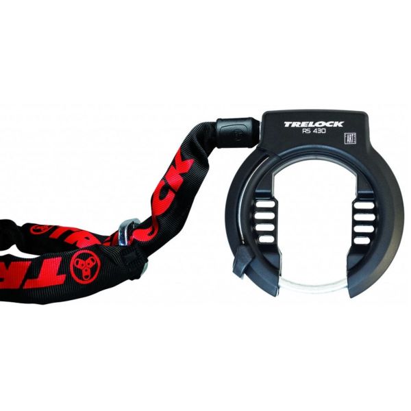 Trelock ringslotset RS 430 inclusief ZR 355 insteekketting (100 cm) - zwart rood