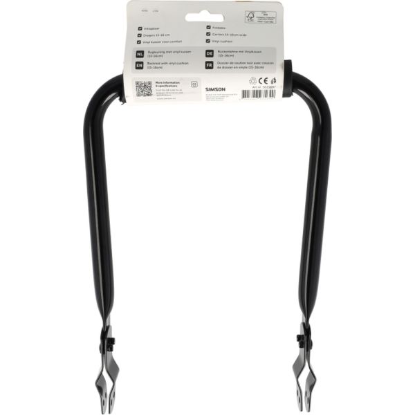 Rema tip top nederland b.v. simson rugleuning met vinyl rugkussen zwart