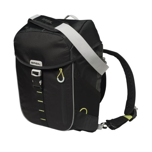 Basil Miles Daypack - sportieve fietstas - unisex - zwart lime