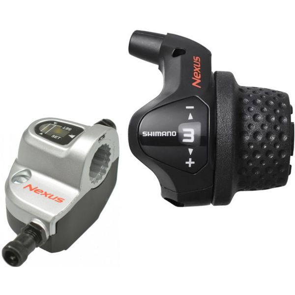 Draaiversteller 3 versnellingen Shimano Nexus SL-3S41E met kabels en clickbox - zwart (werkplaatsverpakking)