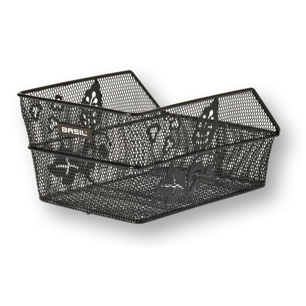 Basil Cento Flower S - bicycle basket - rear - black