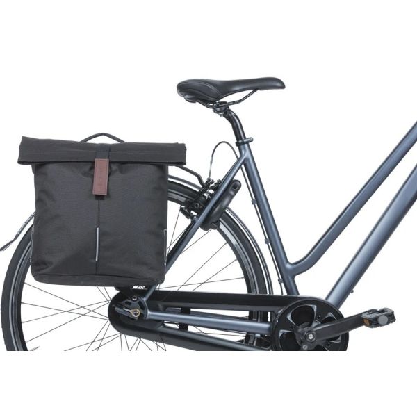 Basil tas dubbel 18333 city mik 28-32l. zwart