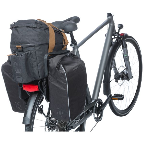 Basil Miles XL Pro bagagedragertas, zwart, polyester, waterdicht, 9-36L