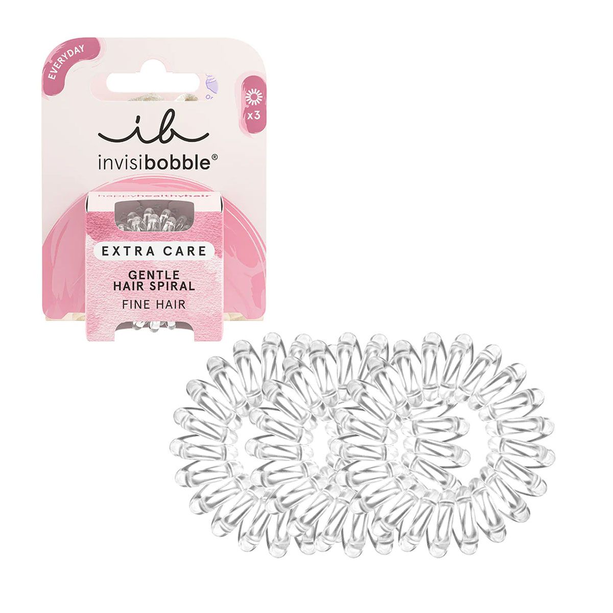 Invisibobble extra care zachte kristalheldere 3 stuks