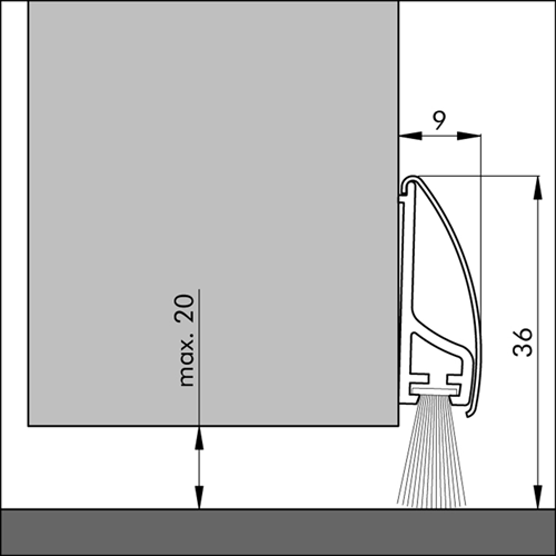 Ellen dorpelprofiel inox | 100cm - 030200250