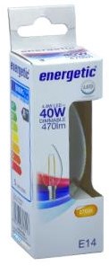 Enzo energetic led kaars e14 4,2-40w 2700k filament helder dimbaar - 2720130