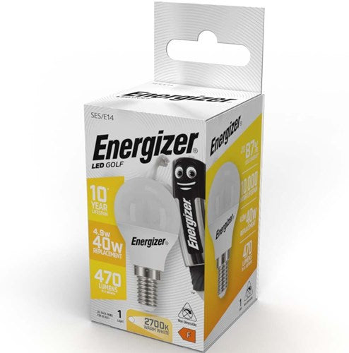 Enzo energizer energiezuinige led kogellamp -e14 - 4,9 watt - warmwit licht - niet dimbaar - 1 stuk