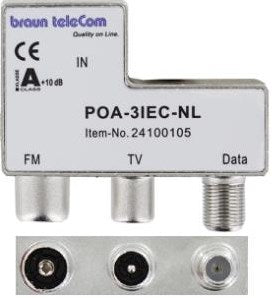 Enzo braun telecom radio-tv-modem verdeler poa 3 iec-nl - 2080030