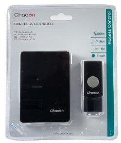 Enzo chacon draadloze deurbel 80m zwart - 8415060