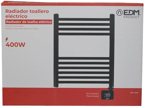 Enzo handdoekradiator | 400w | met touch bediening | zwart - 8676028