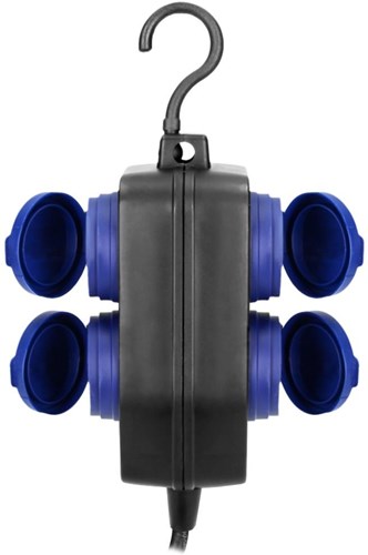Enzo hangkoppeling zwart ip44 h05 3x1,5qmm 5m 4v met klep | rubber snoer 6871980