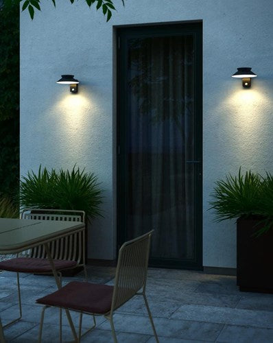 Enzo led solar wandlamp | justina 5w 3000k zwart ip44 - 4802824