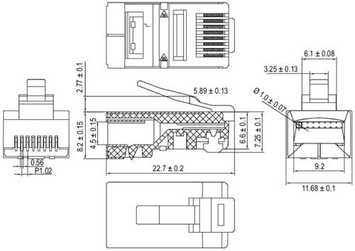 Enzo modulaire plug 8p 8c rj45 (10 stuks) 2575190