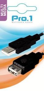 Enzo pro-1 usb kabel a-male -> a-female 1,8 meter 9280220