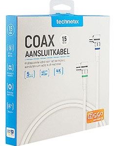 Enzo technetics coax aansluitkabel 1,5m compleet haakse plug - 2075010