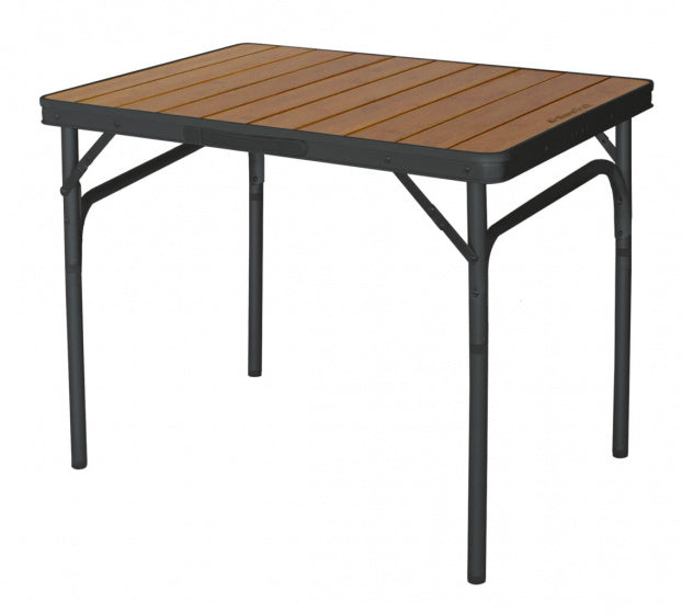 kampeertafel Charelle 75 x 55 cm bamboe bruin zwart