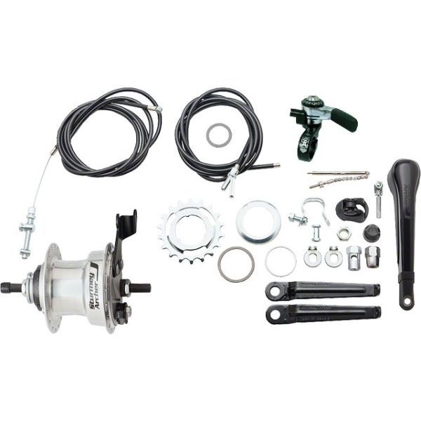 3-speed Sturmey Archer Summit X-RD3 hub gear drum brake - high polish aluminum
