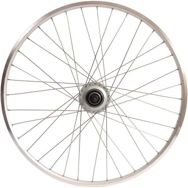Shimano achterwiel 28 inch nexus 8 naaf (zilver) - zac19 velg (zilver) met rvs spaken - voor schijfrem