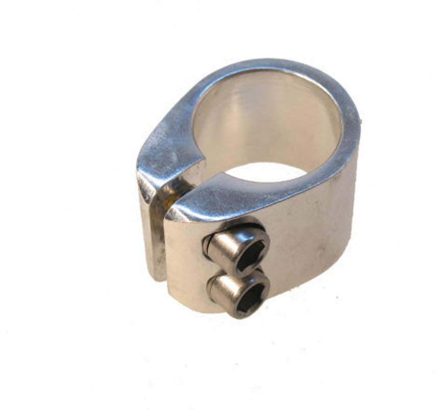 Bls alu zadelklem dubbel inbus 37 mm zilver