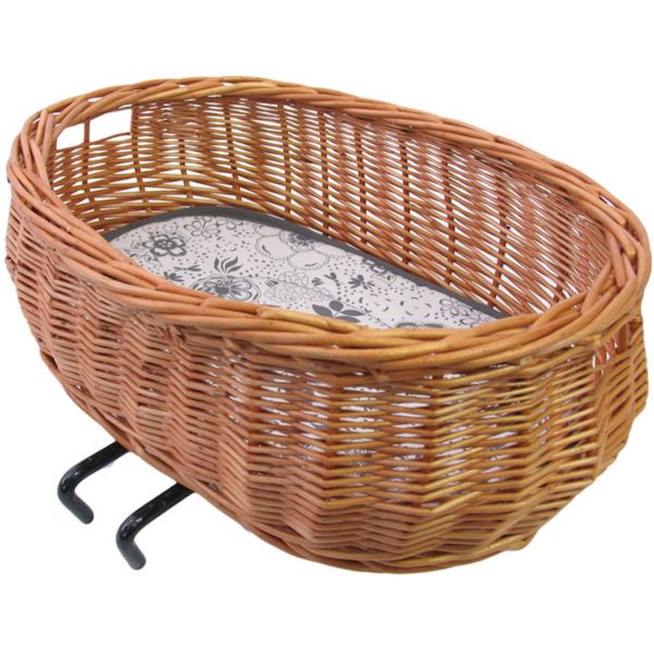 Basil Pluto - dog bike basket - front - brown