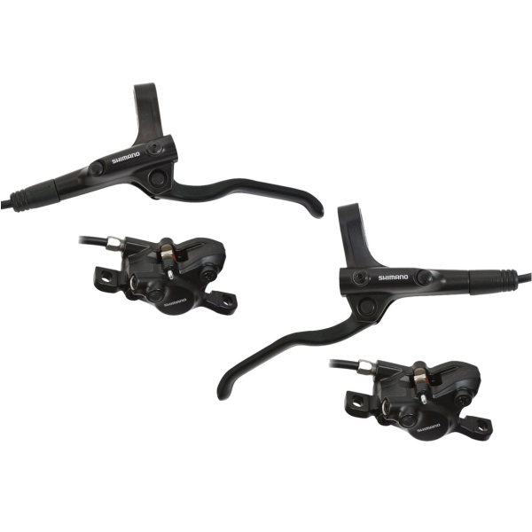 Shimano hydraulische schijfremset mt200 voor- en achterzijde - zonder remschijf - zwart
