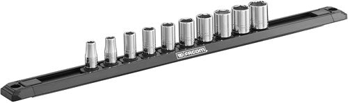 Facom ogv® doppen set | 1 4” 6-kant | 10-delig op rail - r.40egrppb